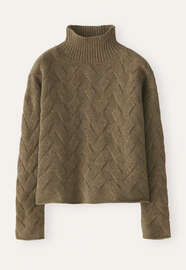 Zopfpullover, Moos-Taupe, webstill