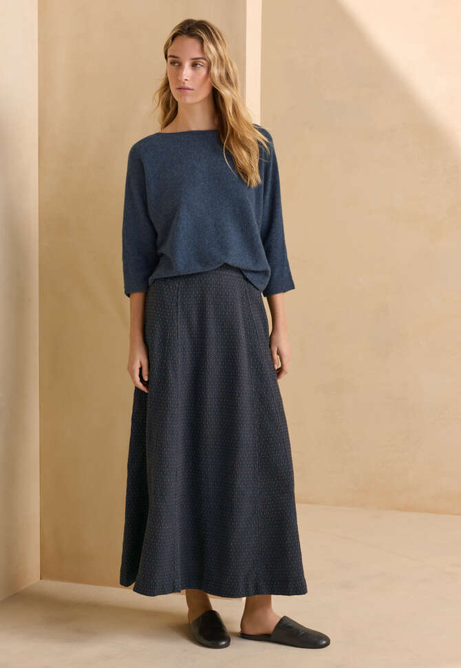 Langer Godetrock, Petrol/Rost, completeTheLook
