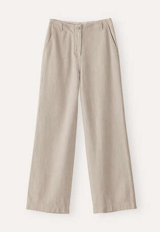 Hose mit geradem Bein, Rehbraun, webstill