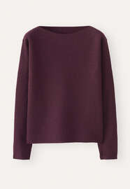 Kastiger Pullover, Aubergine, webstill