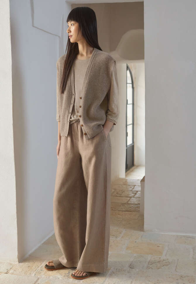 &Auml;rmelloser Cardigan, Rehbraun, completeTheLook