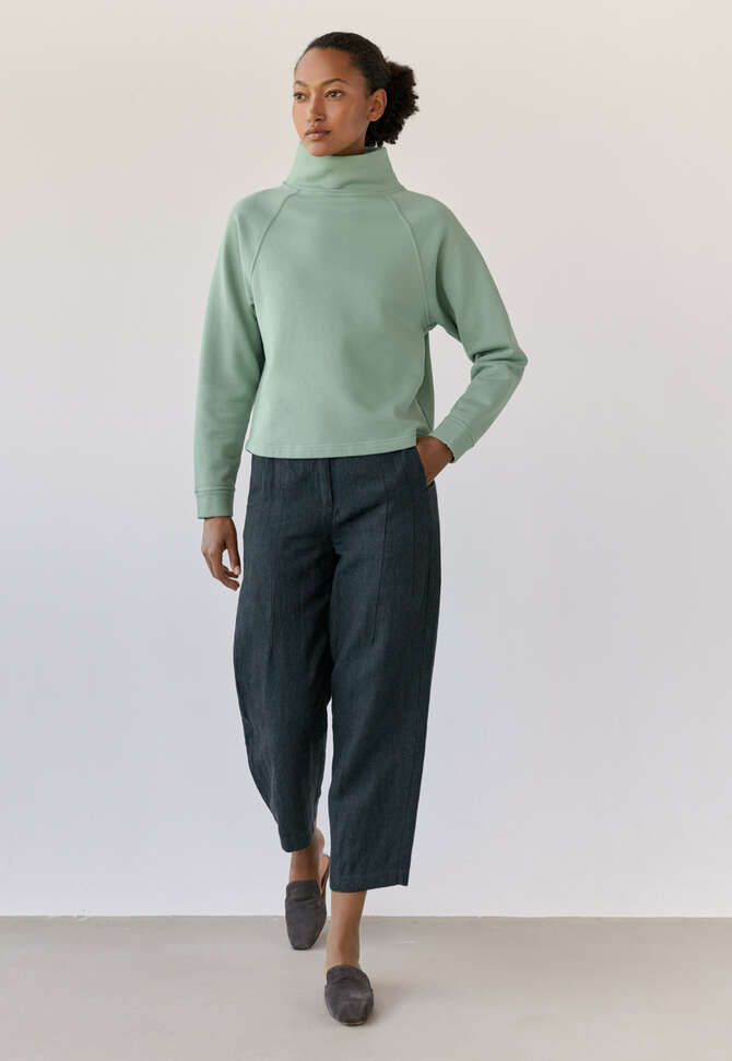 Barrel-Leg-Hose, Dunkles Petrol, completeTheLook
