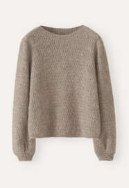 Fangmuster-Pullover, Taupe-Braun, webstill