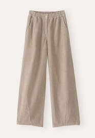 Cordhose mit Abn&auml;hern am Saum, Haferbeige, webstill
