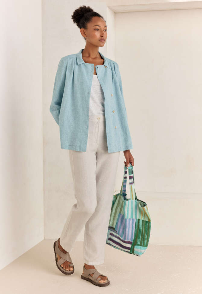 Hemd mit Kragen und Revers, Blasses Ozeanblau, completeTheLook