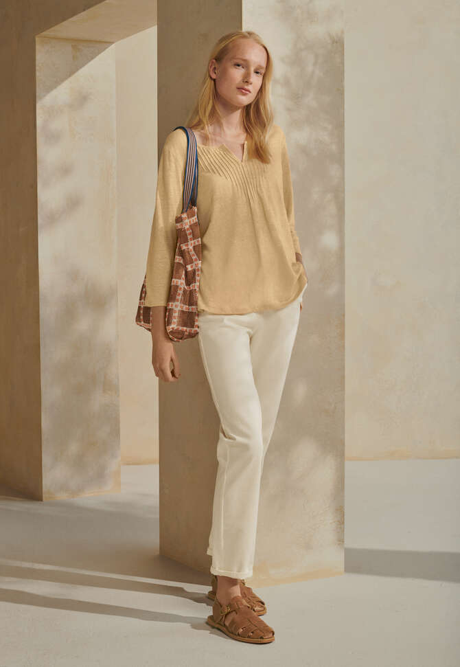 Oberteil mit Biesen, Sand, completeTheLook