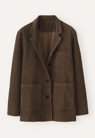 Jacke mit aufgesetzten Taschen, Torf, webstill