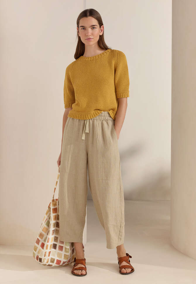 Kurz&auml;rmeliger Pullover, Zartes Bernstein, completeTheLook