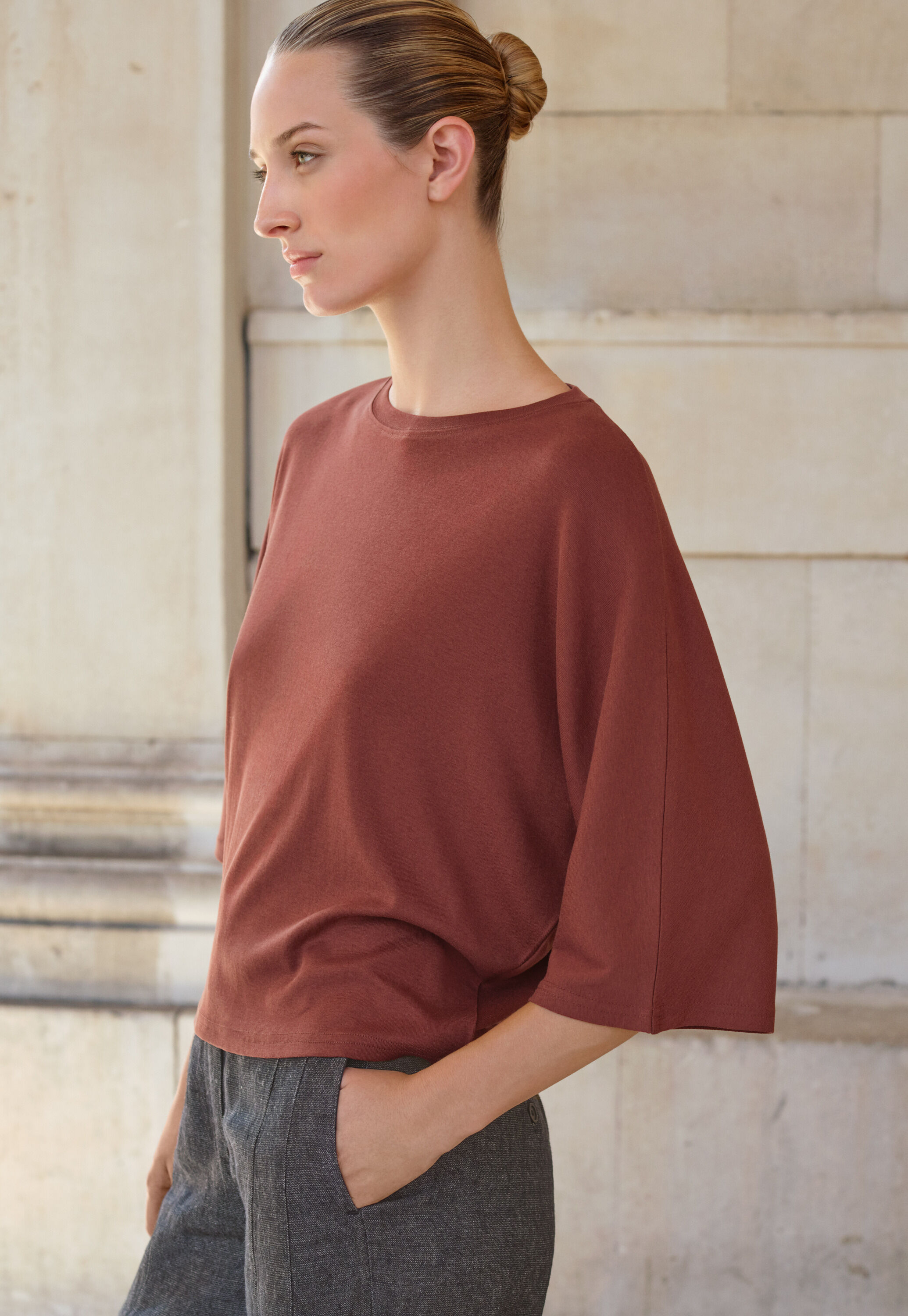 Dolman sleeve top, Dark copper, large