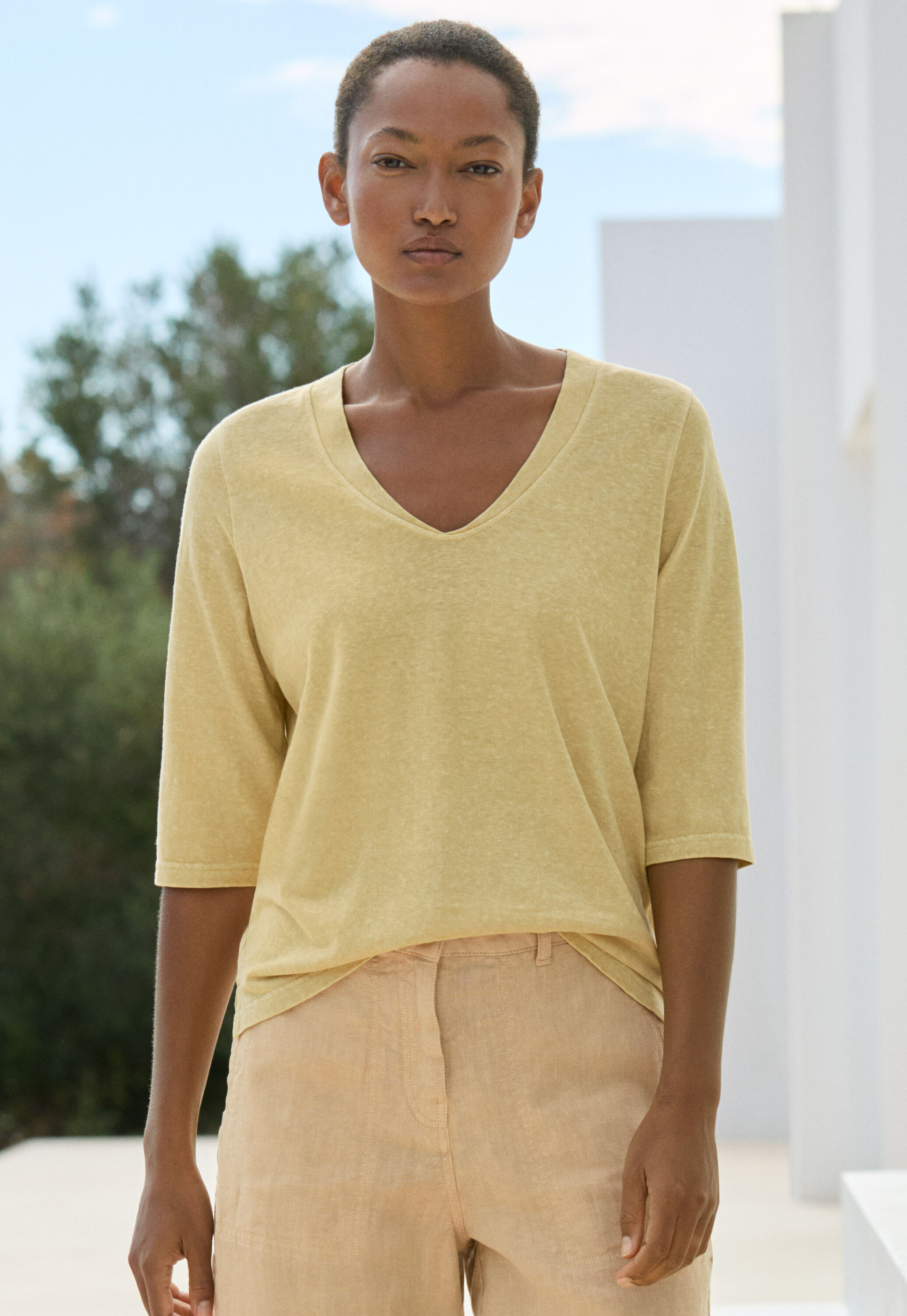 Button-shoulder top