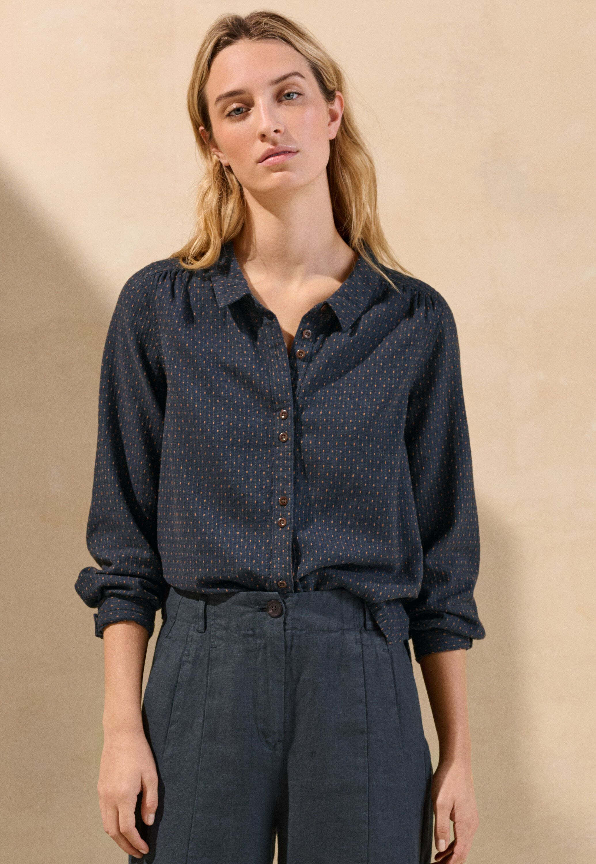 Dash-weave shirt, Petrol rust, large