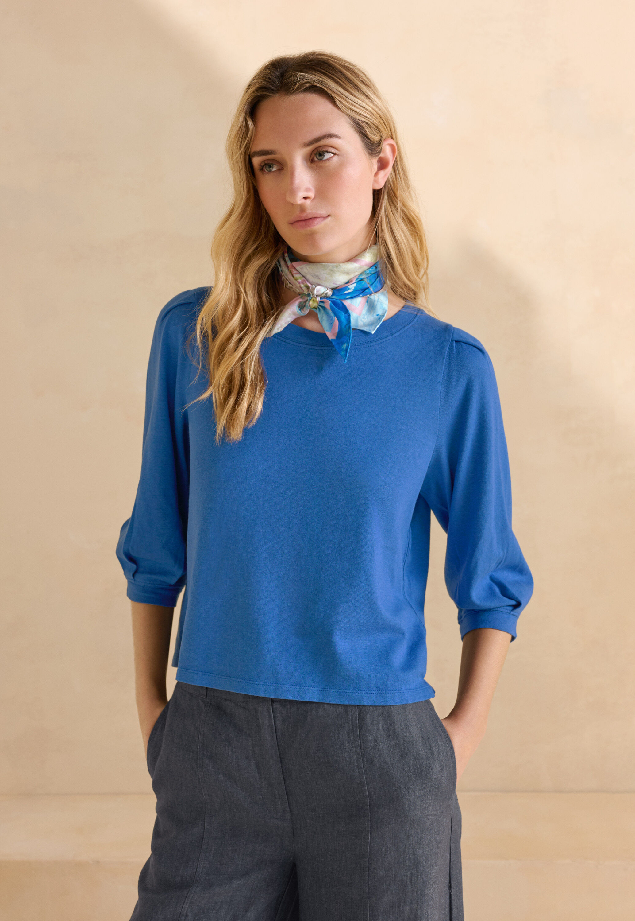 Button-shoulder top