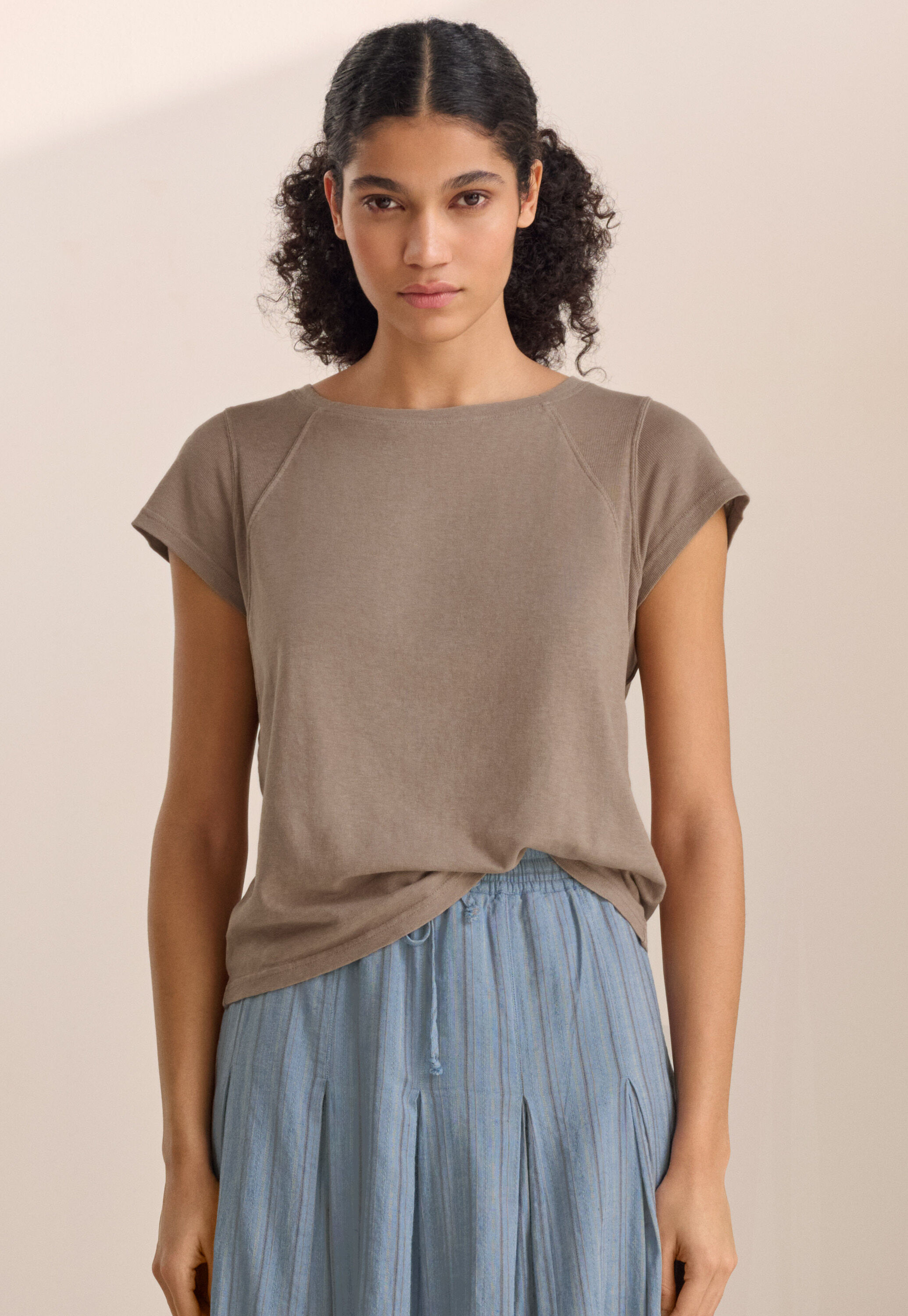 Button-shoulder top