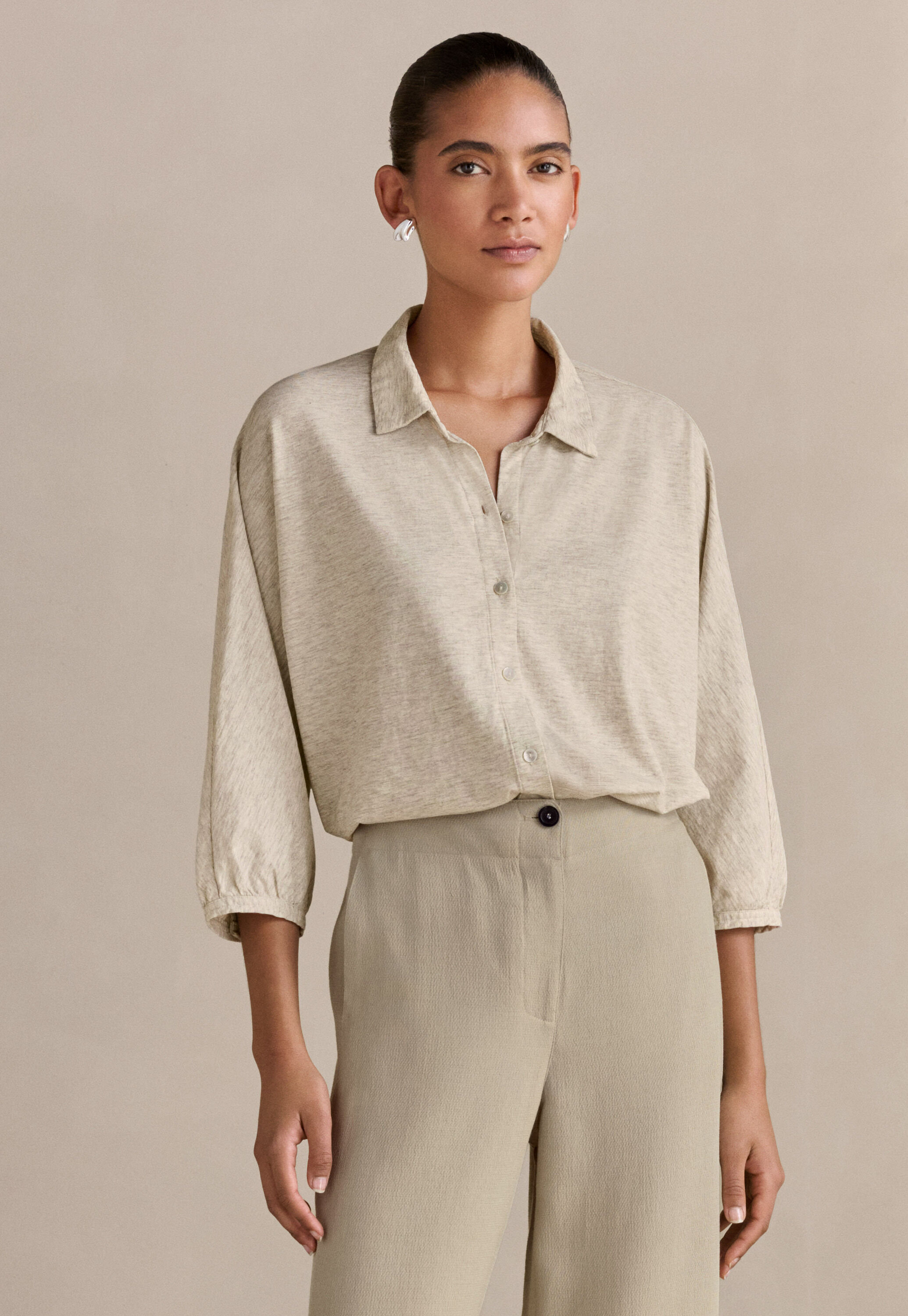 Button-shoulder top
