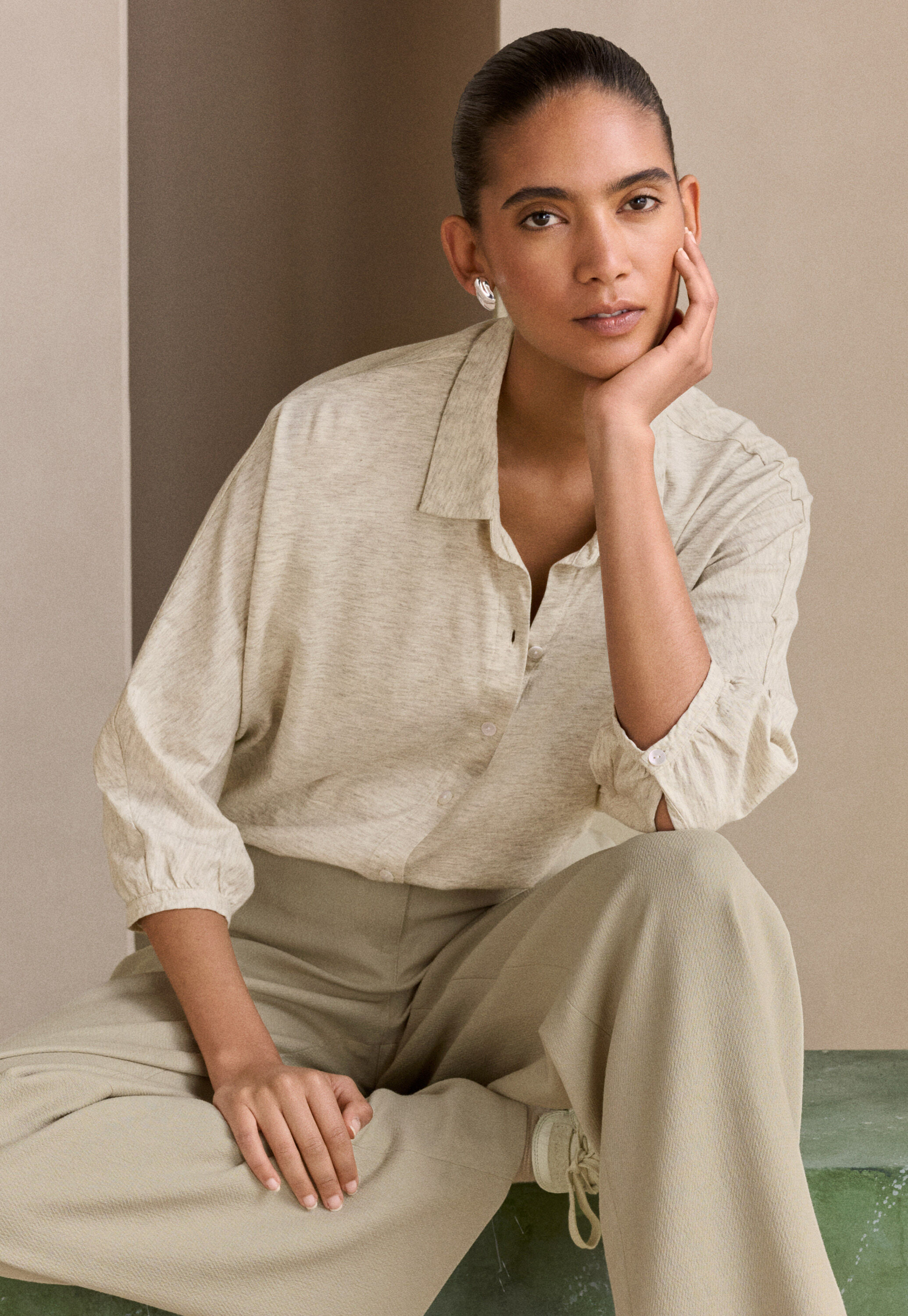 Button-shoulder top