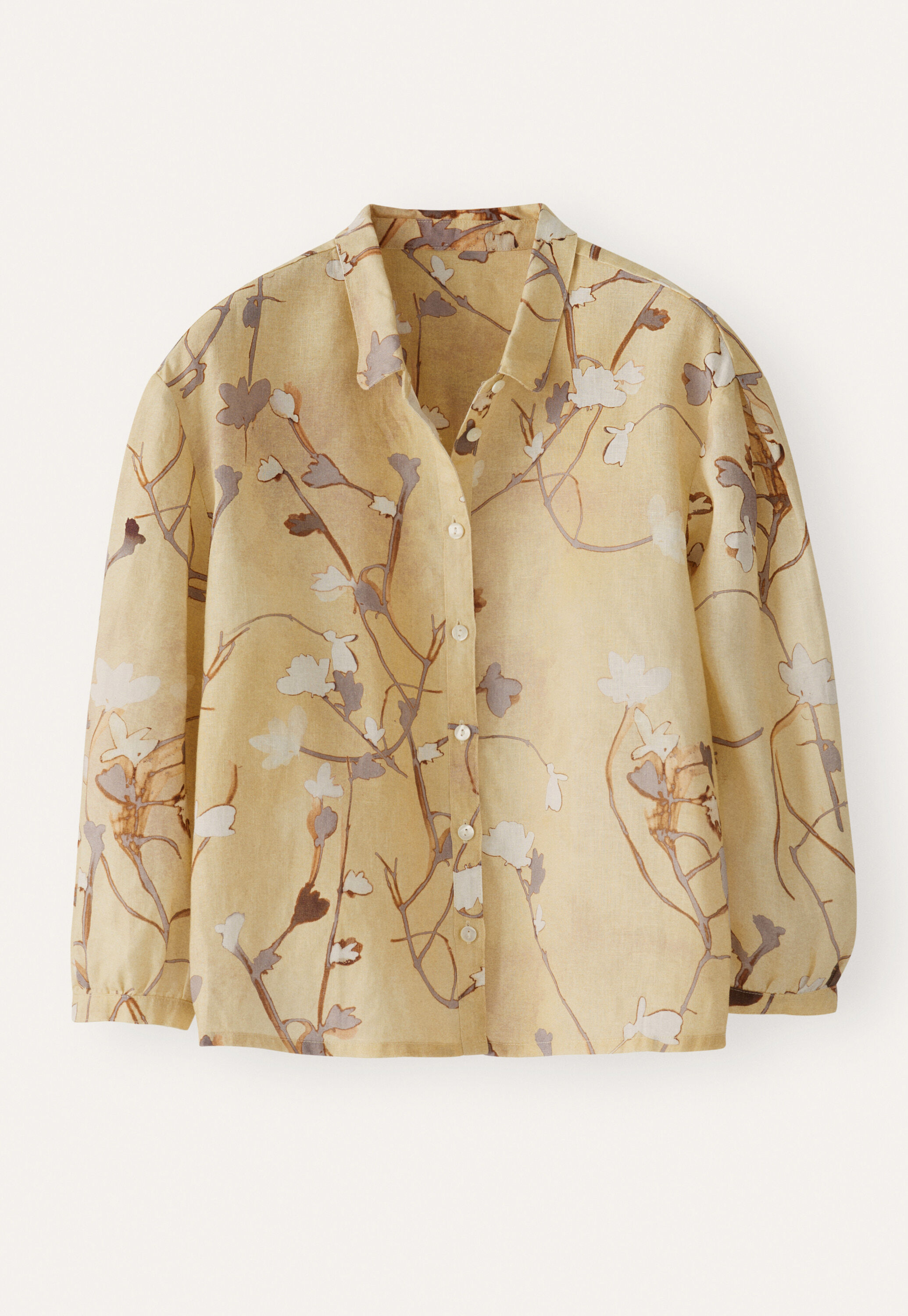 Printed pleat sleeve shirt
