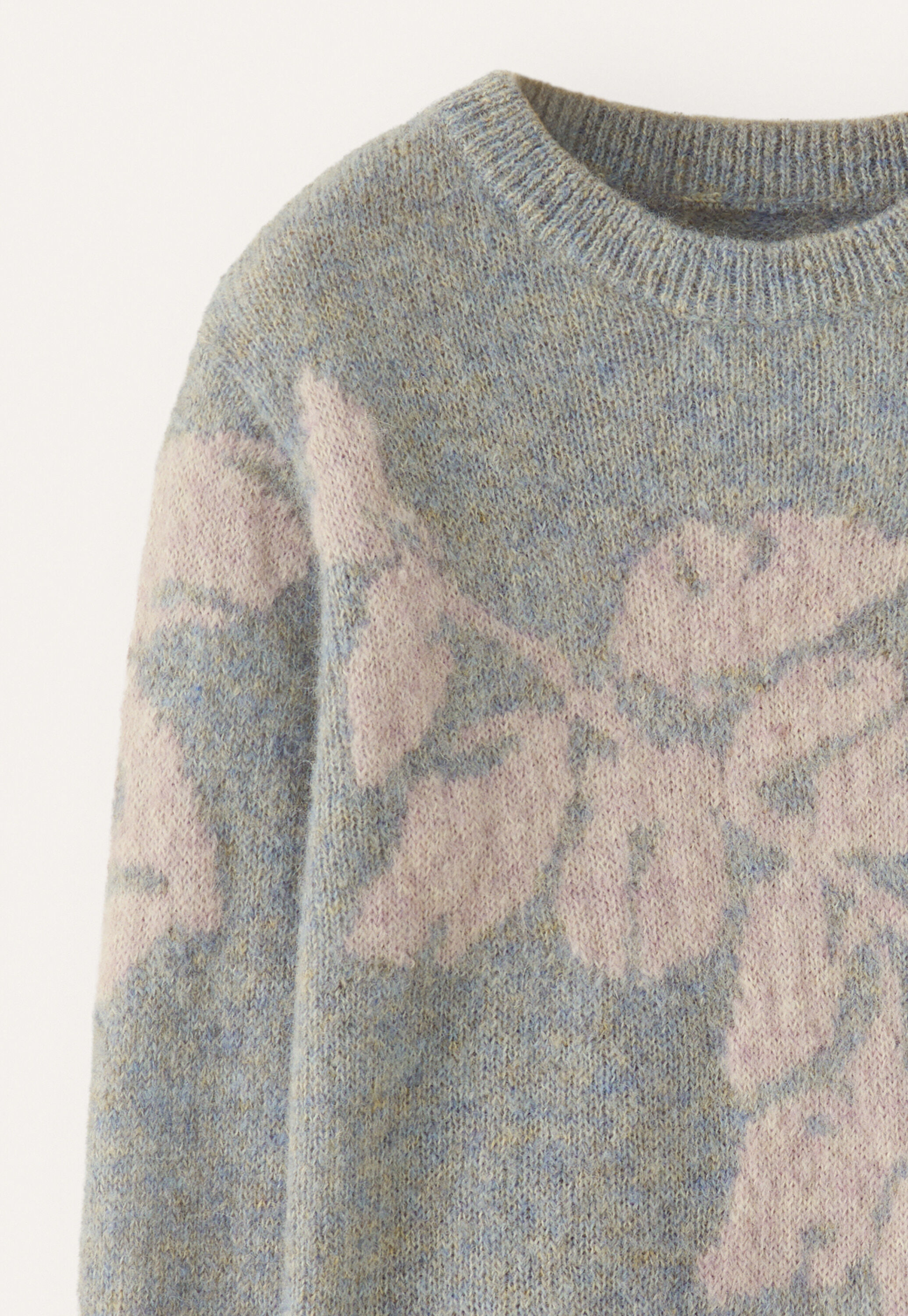 Intarsia sweater, Frosted lavender, large