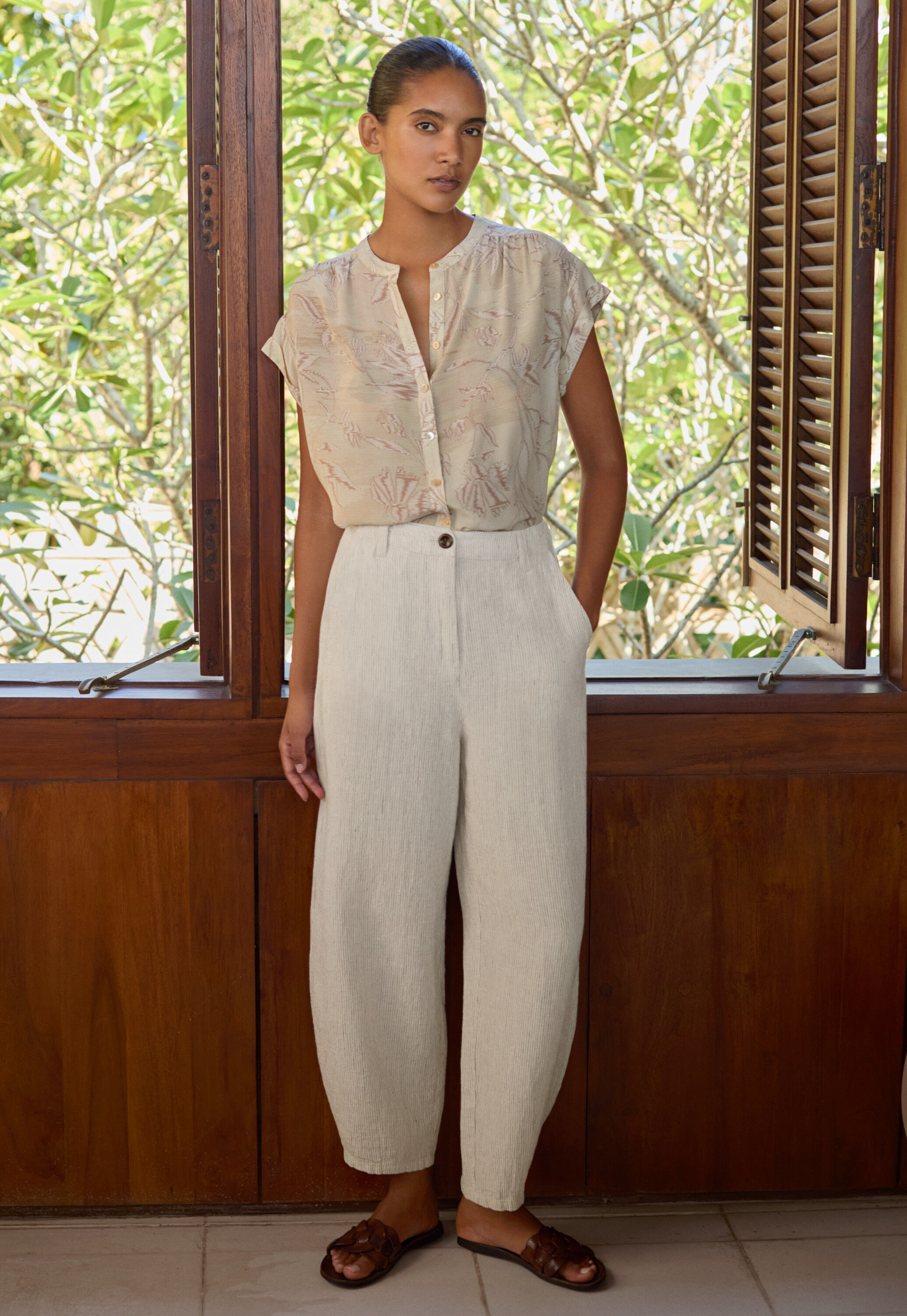 Printed boxy shirt