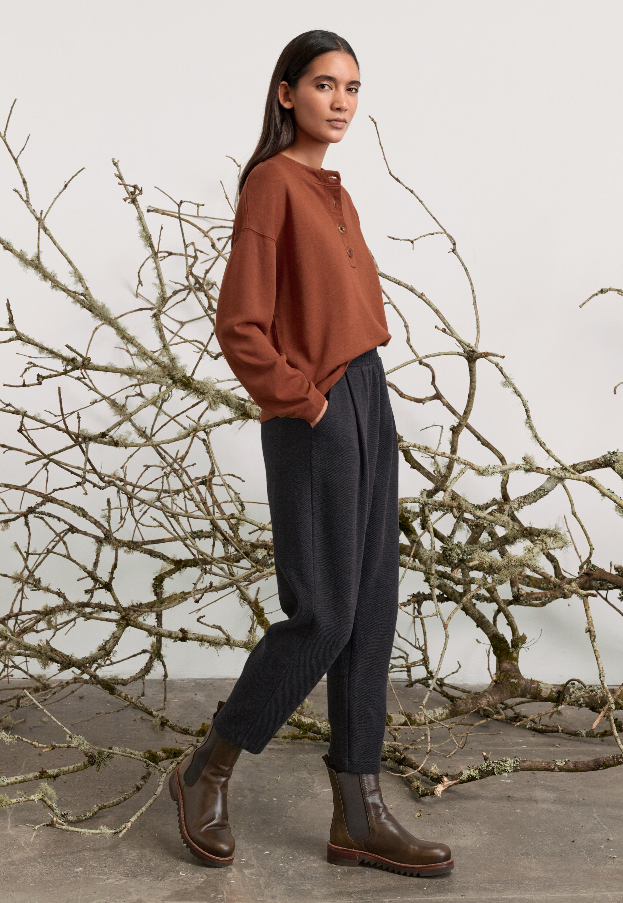 Button placket jersey top