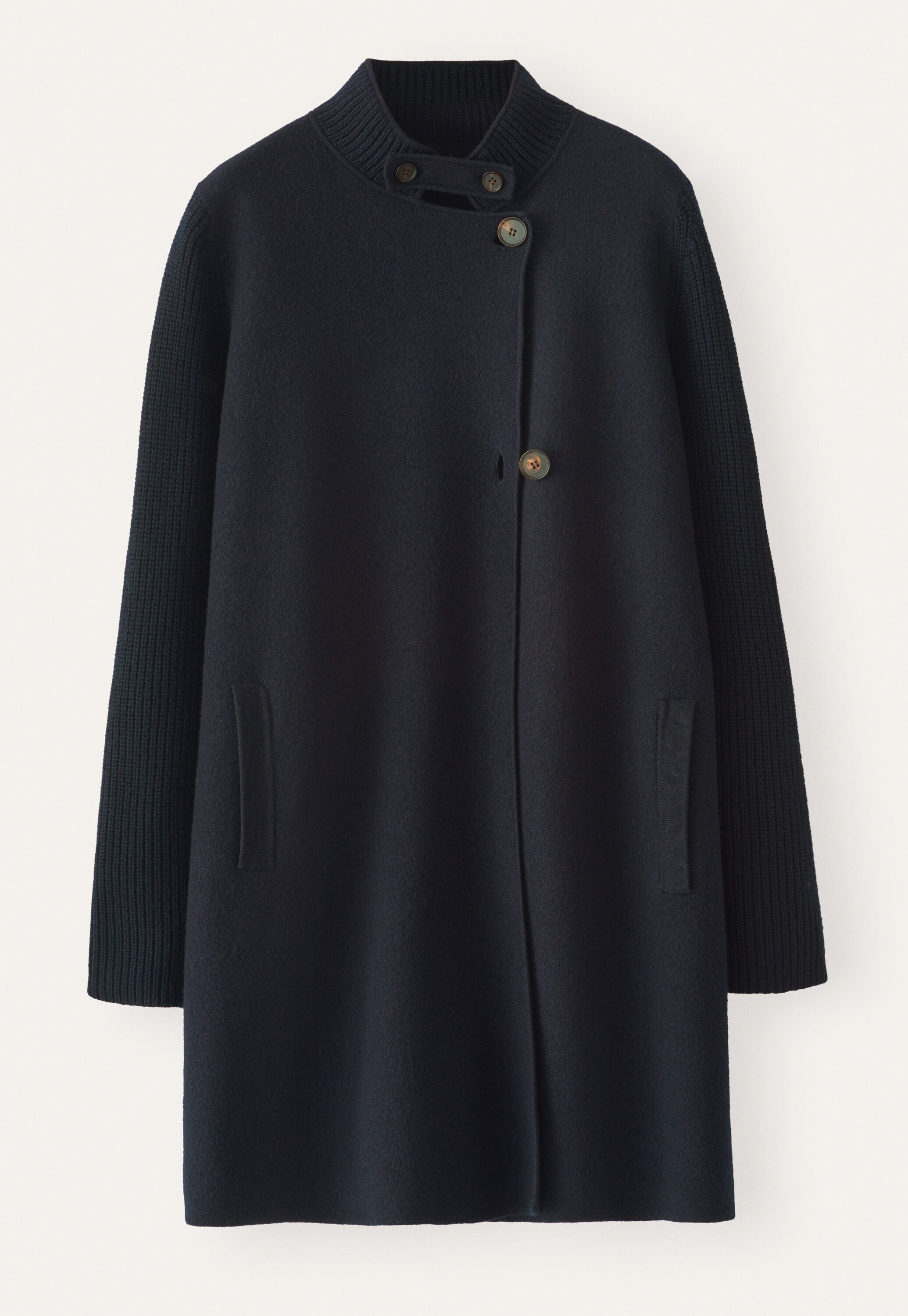 Ribbed sleeve coatigan